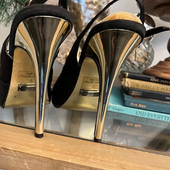 Vintage women's Sheik peep toe stilettos. Gorgeous gold heels size 9 - Picture 11 of 16
